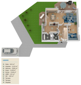 3D Grundriss - Erdgeschoss