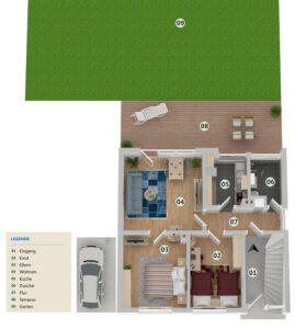 3D-Grundriss Erdgeschoss